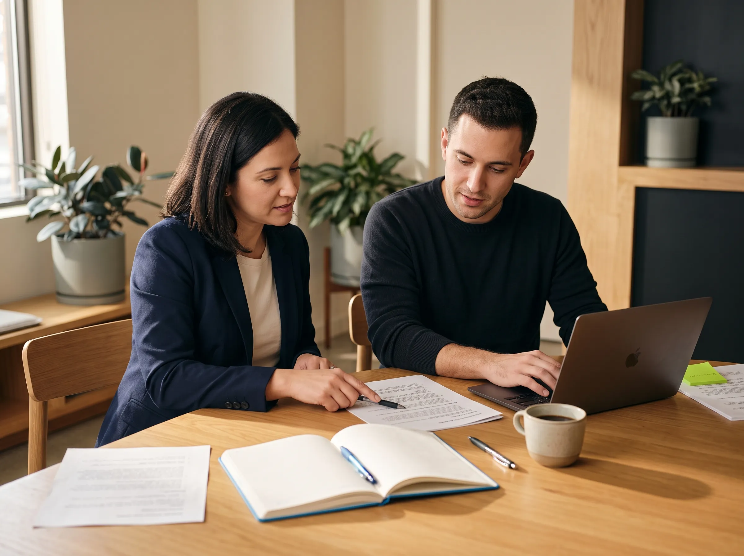 A founder and a Brico licensing expert preparing a first state license application