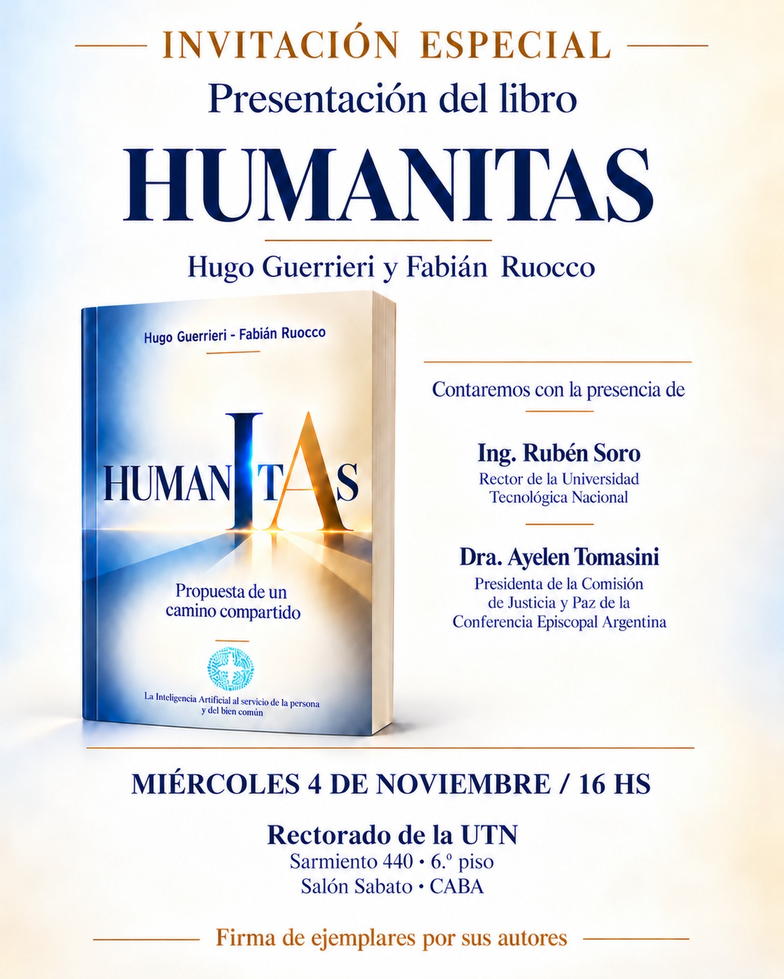 Invitation to the Humanitas book launch