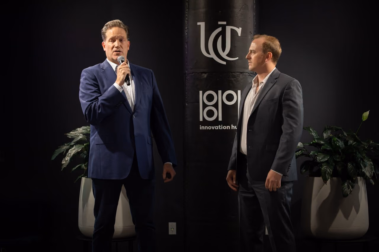 James Lee and Patrick Dahlstrom at an event.