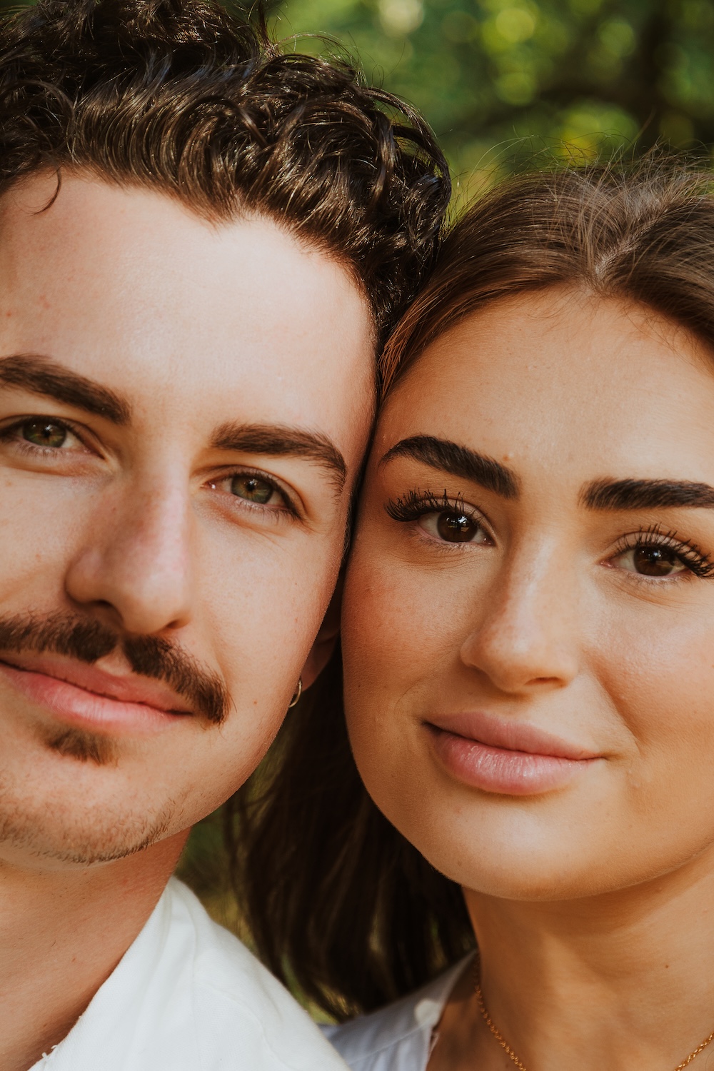 A cute couple during an engagement photoshoot