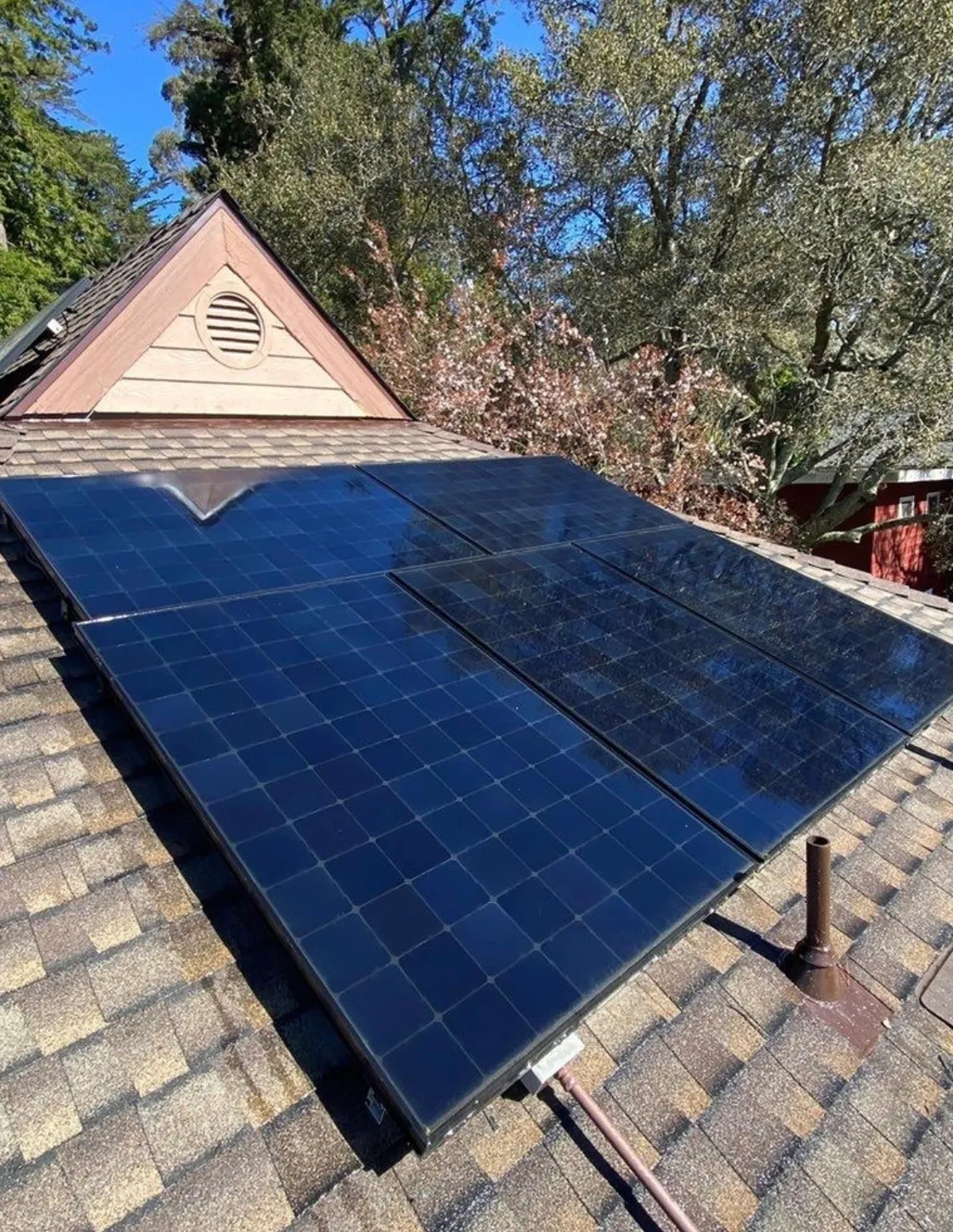The same solar panels after cleaning