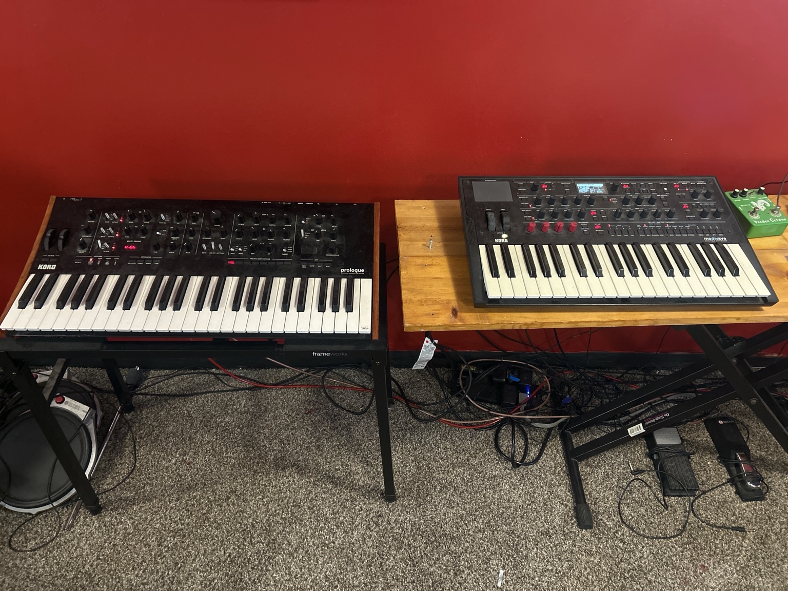 Powered synthesizers in the Mind Space Music Lab studio