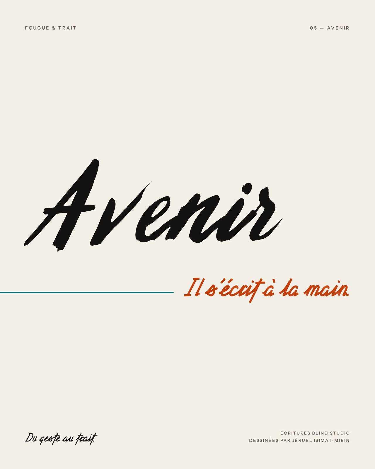 Fougue & Trait : affiche Avenir, « Il s’écrit à la main »