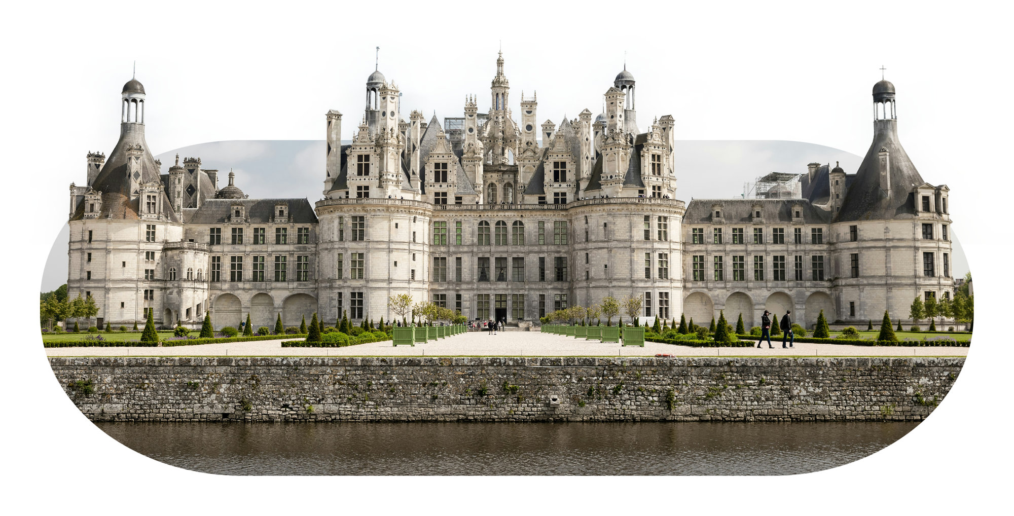 MisterBooking : le château de Chambord, cadré dans la forme arrondie du logo