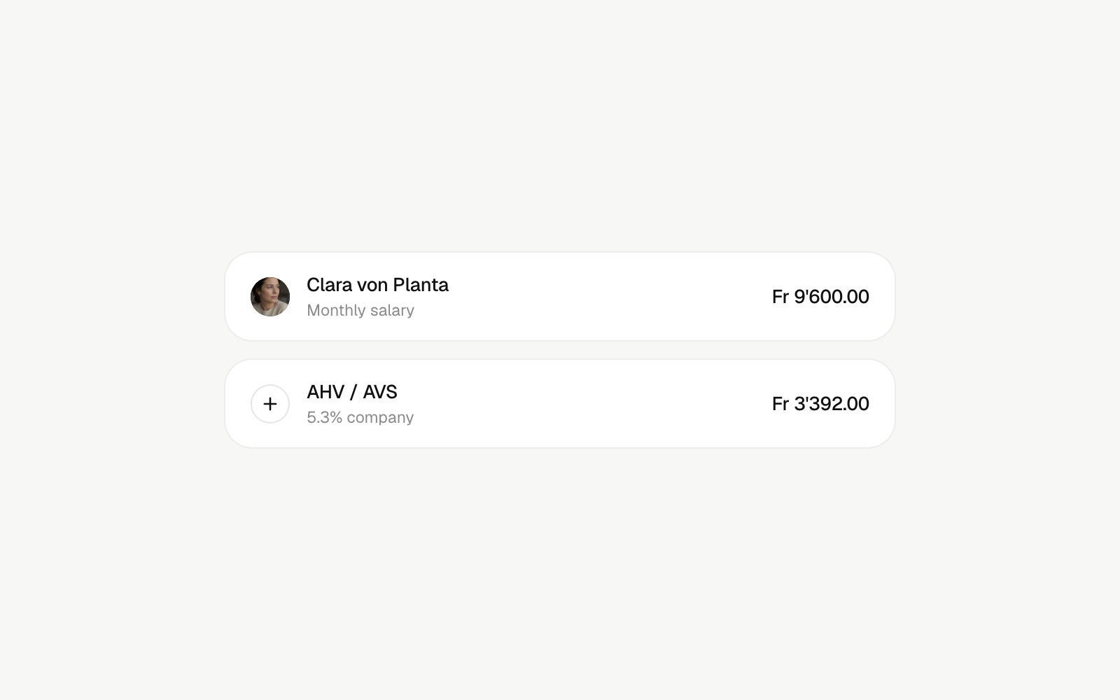 Payroll for Clara and AHV / AVS