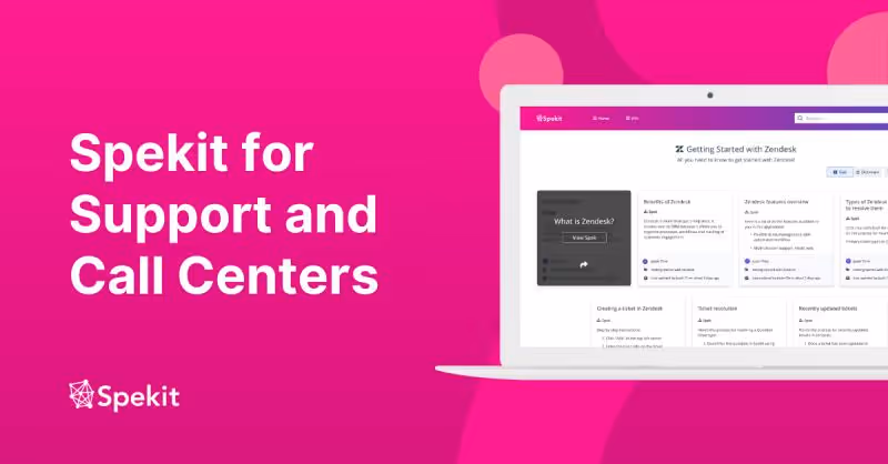 Spekit for Call and Support Centers Video