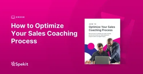 Mockup of the ebook with the title "How to Optimize Your Sales Coaching Process"