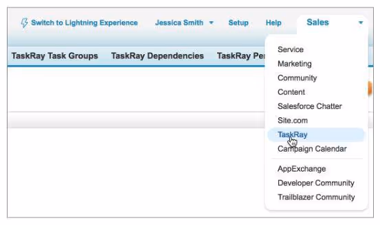 TaskRay Access Salesforce Lightning