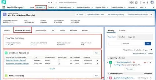 Financial Accounts in Salesforce Service Cloud