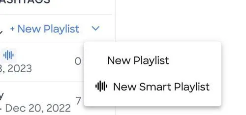 Chorus New Smart Playlist