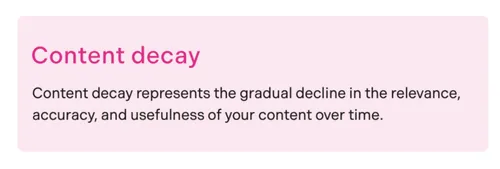 content decay product marketing