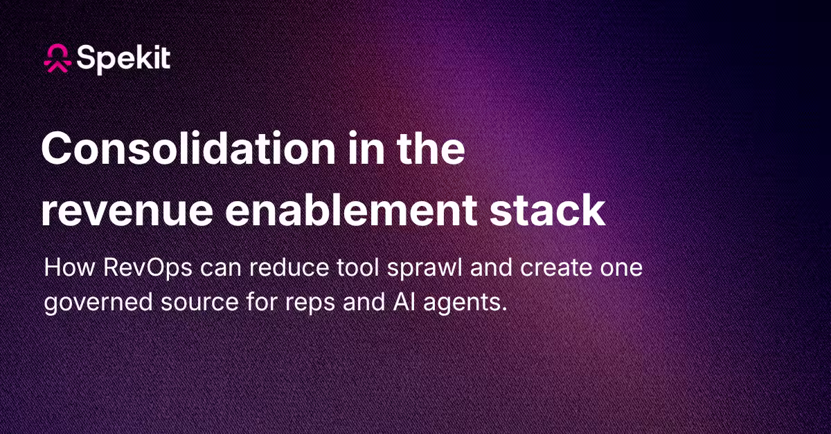 Revenue Enablement Stack Consolidation | Spekit