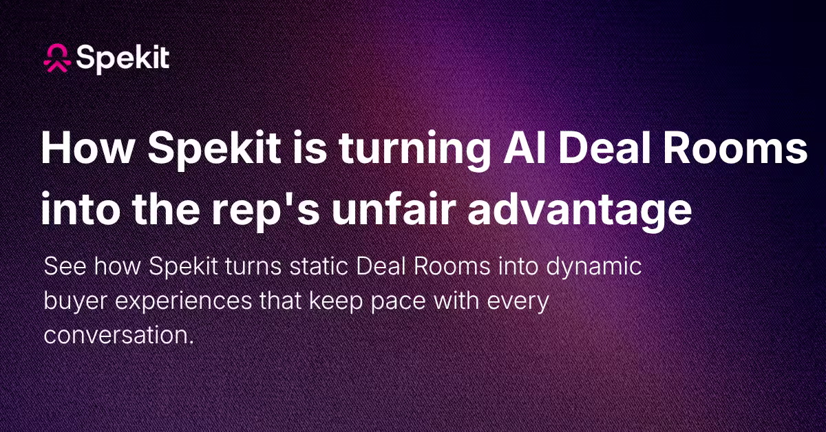 Spekit AI Deal Room with personalized, up-to-date content for a buyer.