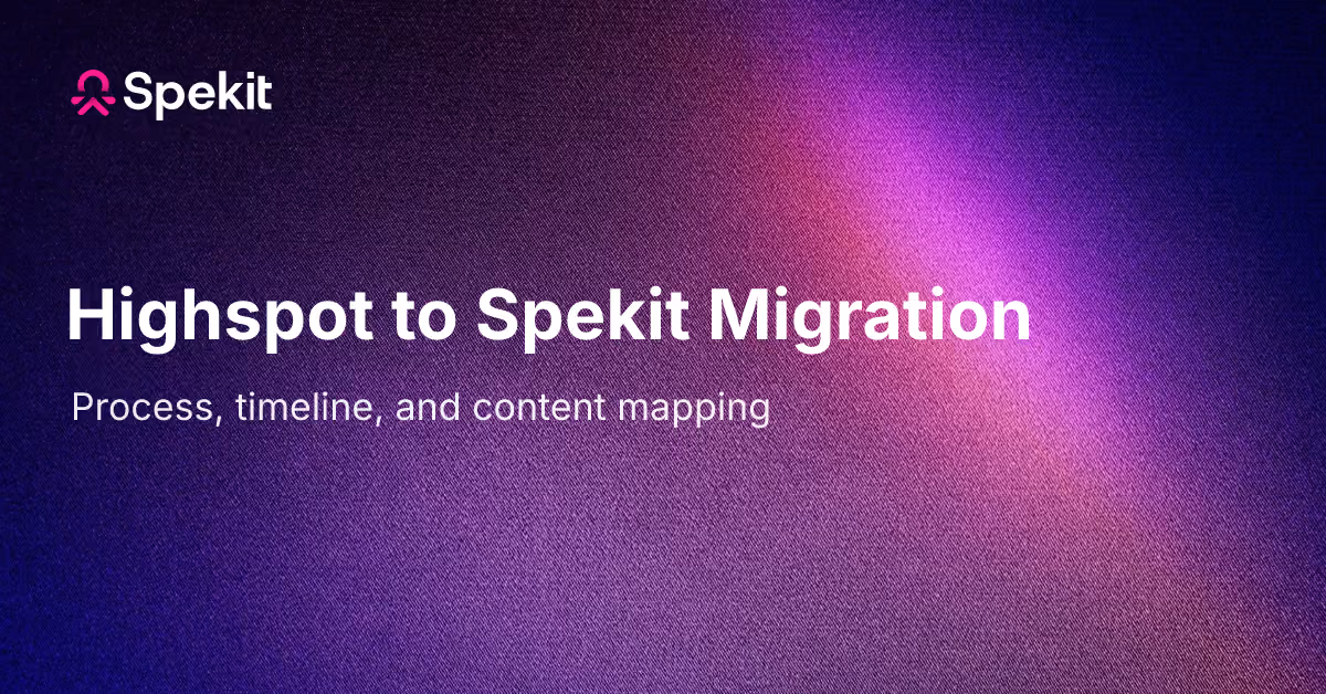 A phased Highspot-to-Spekit migration in as little as four to six weeks that keeps active sales work running
