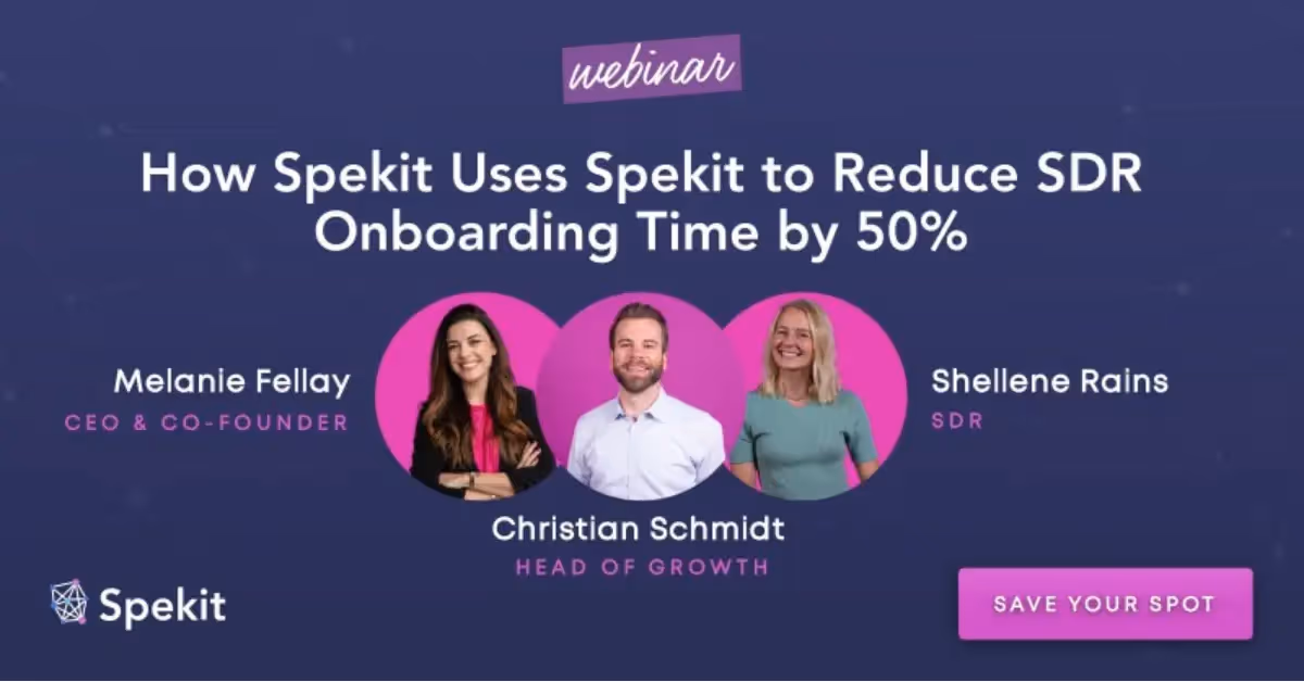 How Spekit Uses Spekit to Reduce SDR Onboarding Time