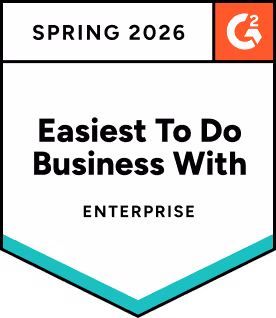 G2 Badge for Summer 2025 - Easiest To Do Business With