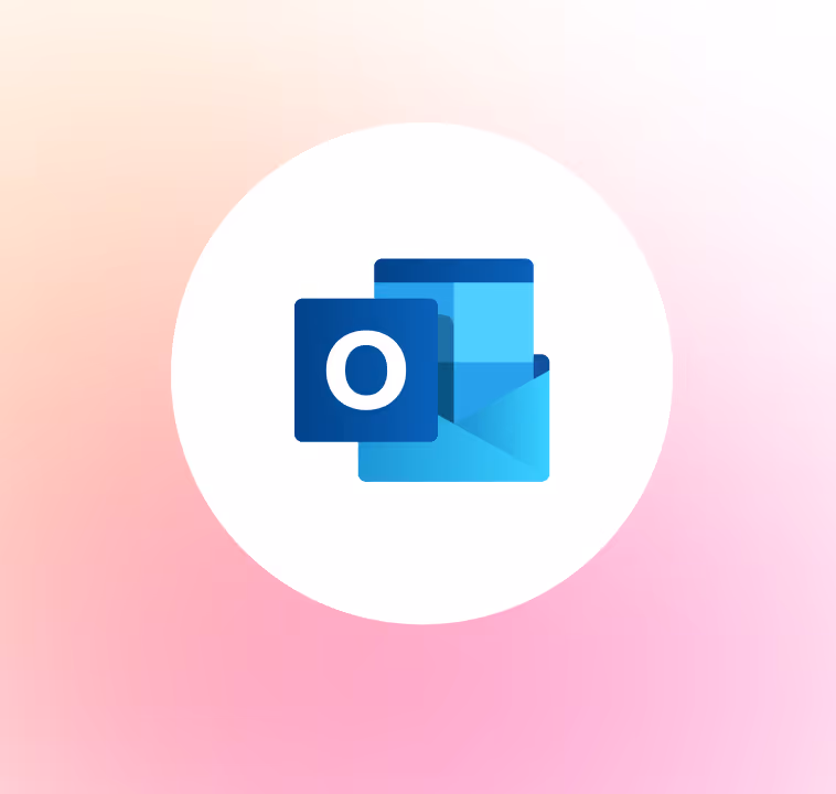 Microsoft Outlook app icon with blue envelope and letter 'O' on a white circle background.
