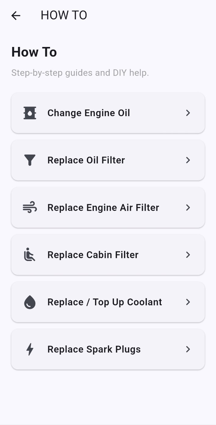 HELP MY CAR How To screen with car ownership and maintenance guides