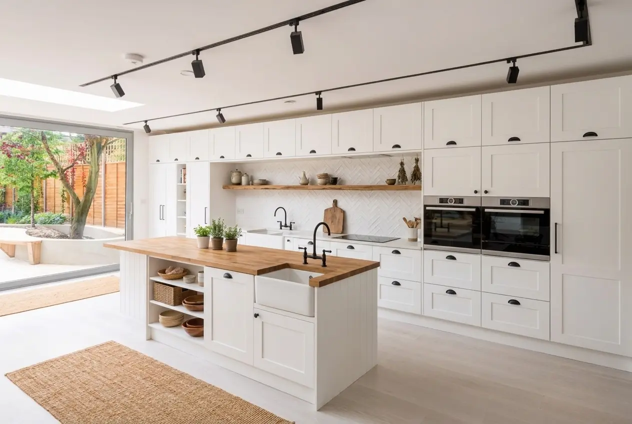 AI design concept of a kitchen in a farmhouse style.