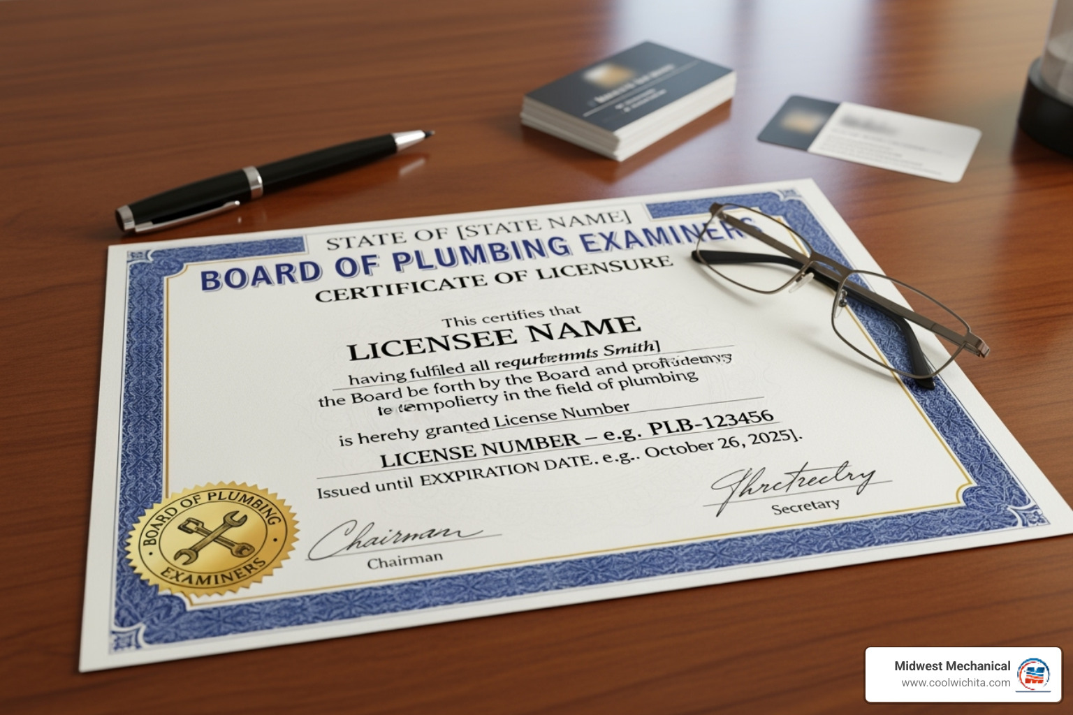 plumbing license certificate - licensed plumbing contractor in andover ks