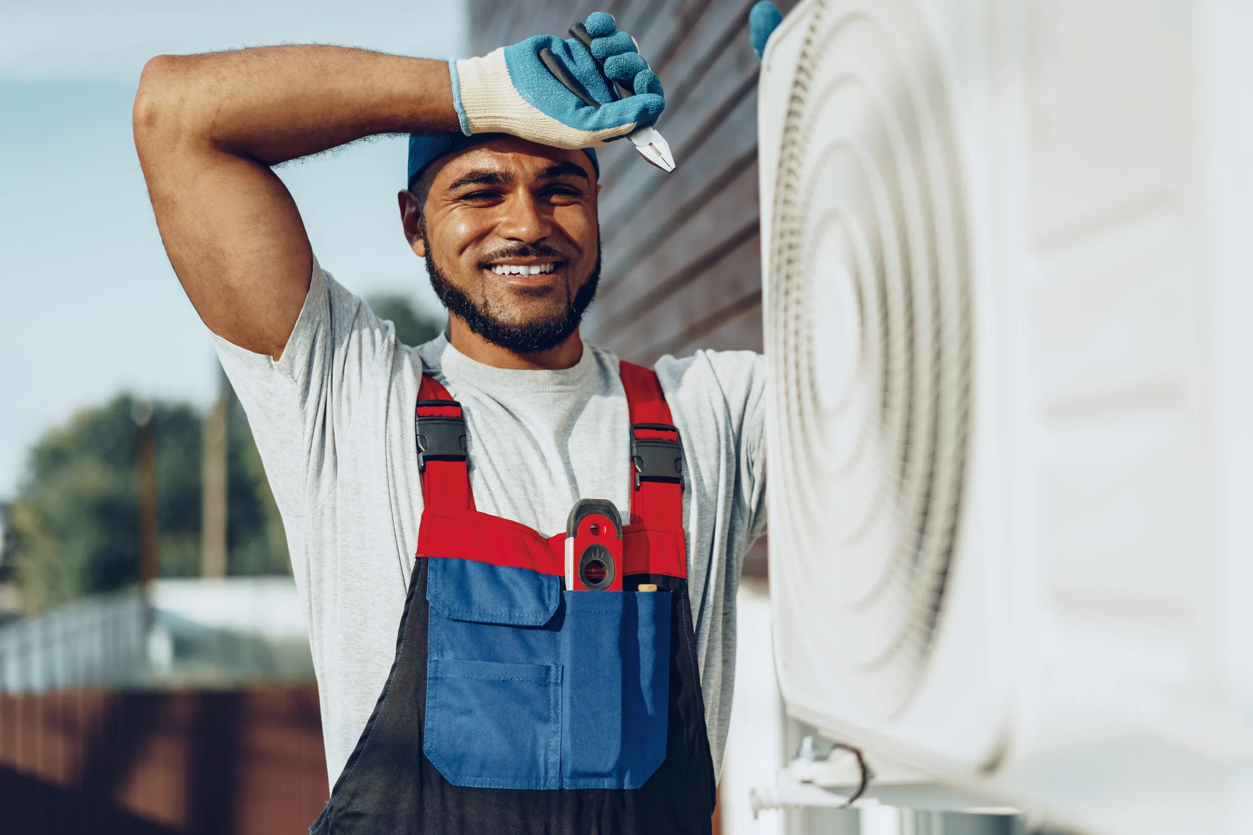 Plumber with AC unit.