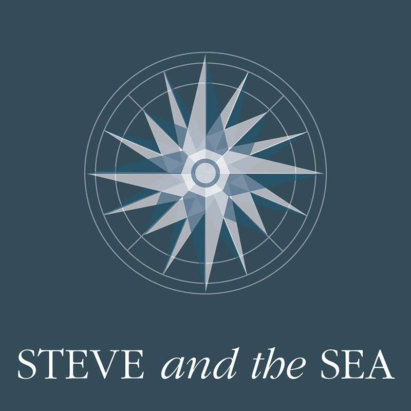 Art work for "Demo" by Steve and the Sea. The artwork features a compass rose in various shades of white, layered on a dark teal background. The name "STEVE and the SEA" is written across the bottom.