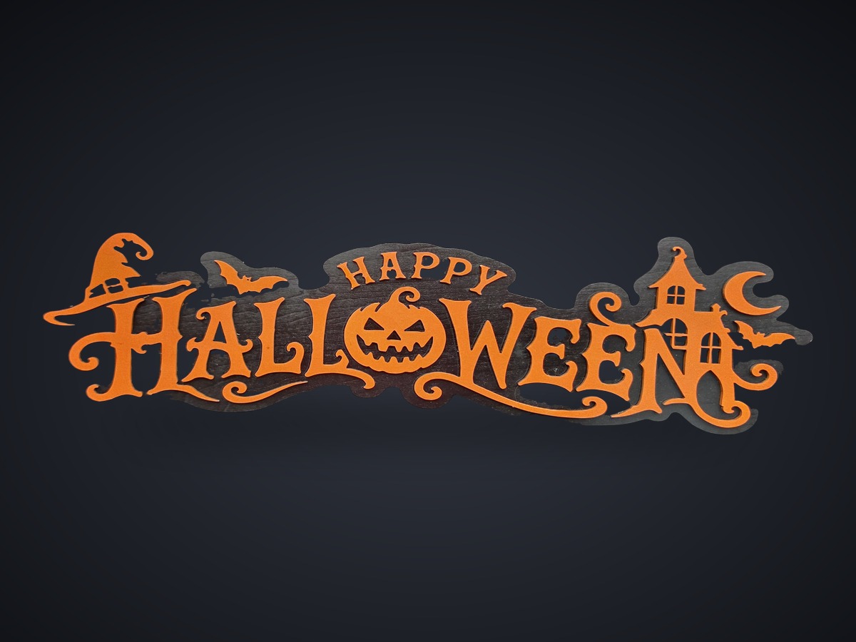 Layered Halloween sign by Tier One 3D