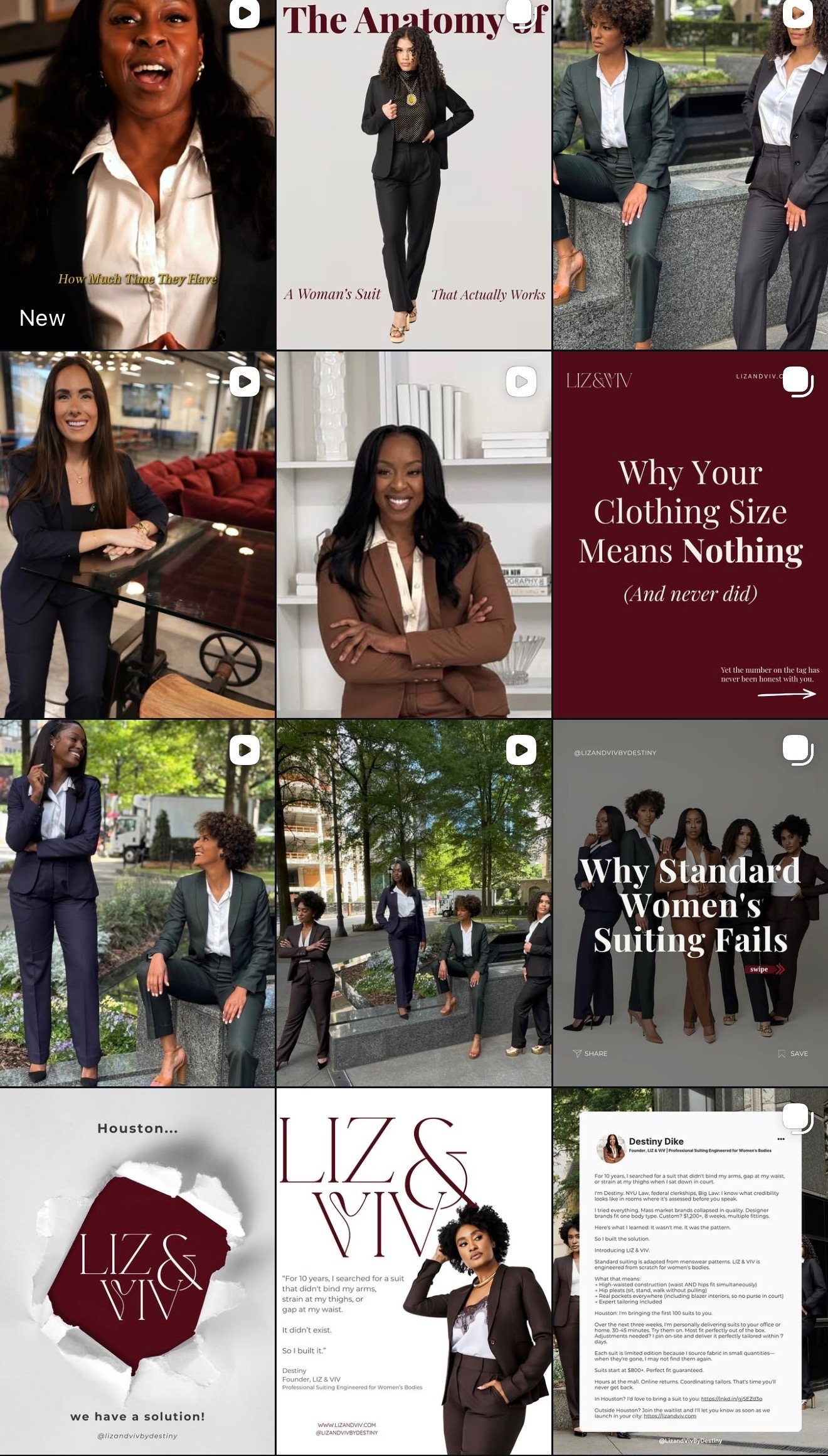 LIZ & VIV Instagram grid