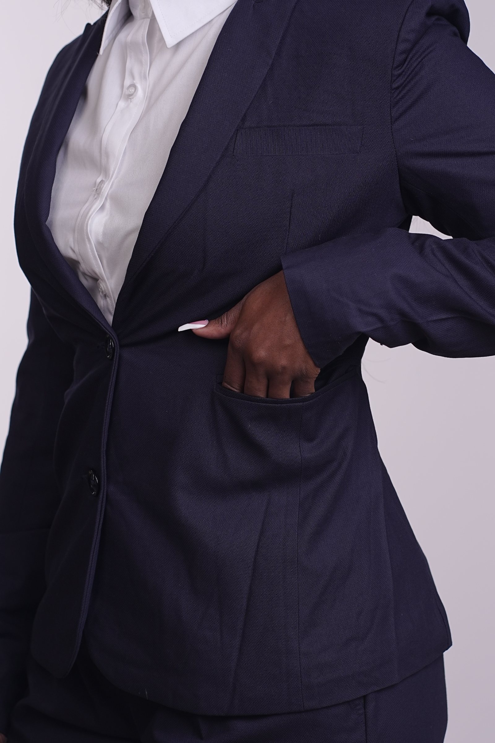 Suit worn in motion · walking