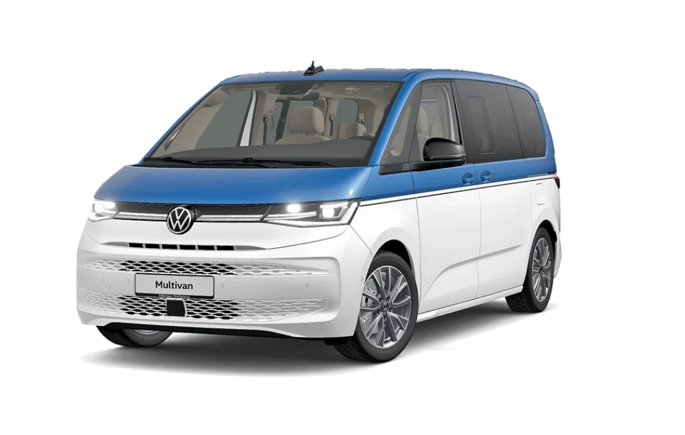 Volkswagen T7 Multivan in Blau und Weiß