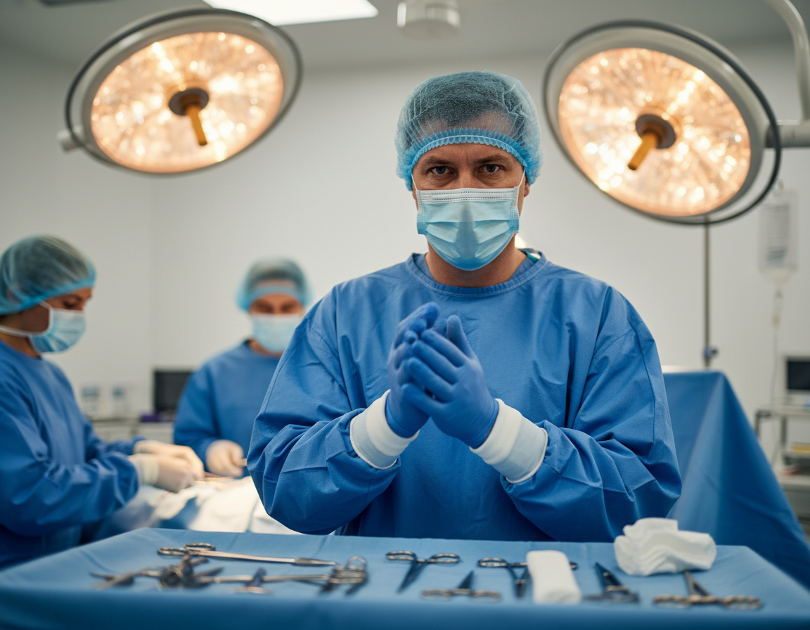 Surgeon in an operating theatre