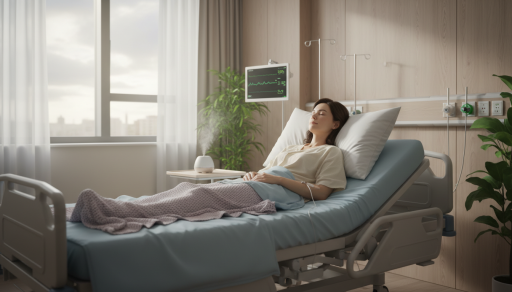 Patient resting comfortably after treatment
