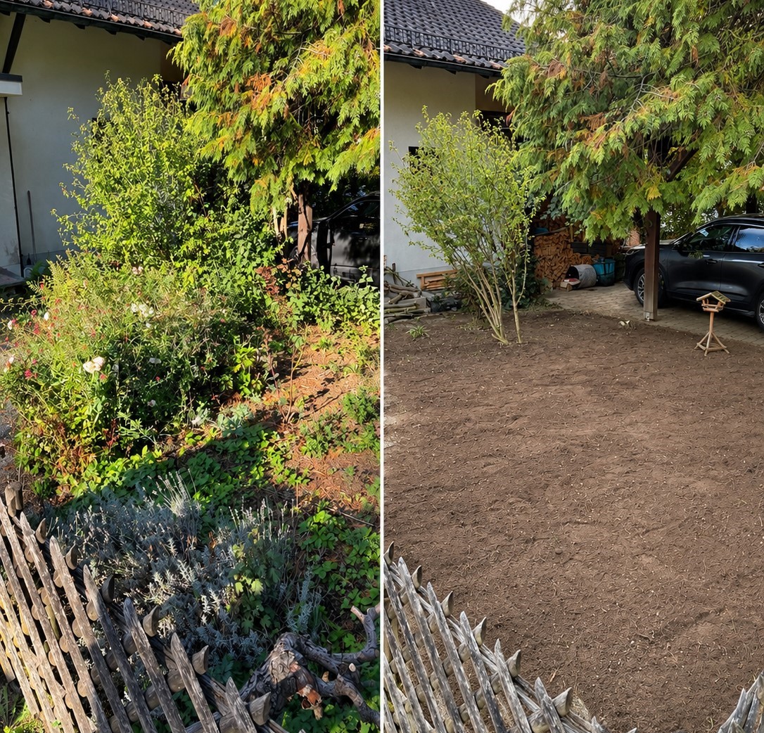 Vorher Nachher Bild Gartenservice in Thal