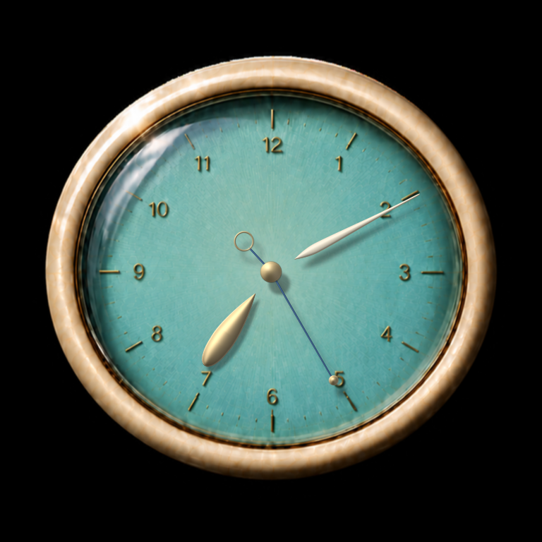 Lagoon: a turquoise dial with an ivory-coloured rim and gold details.