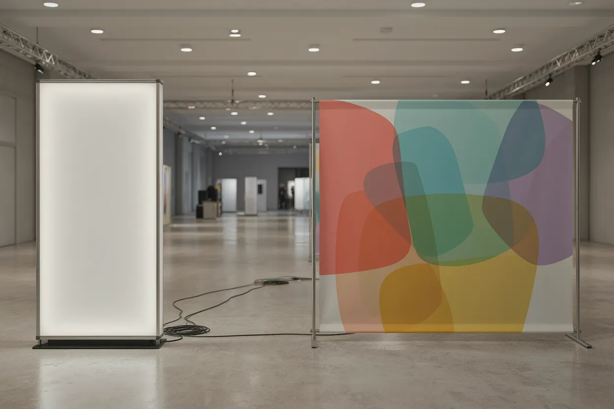 Drukarka do soft signage: zadrukowane panele tekstylne
