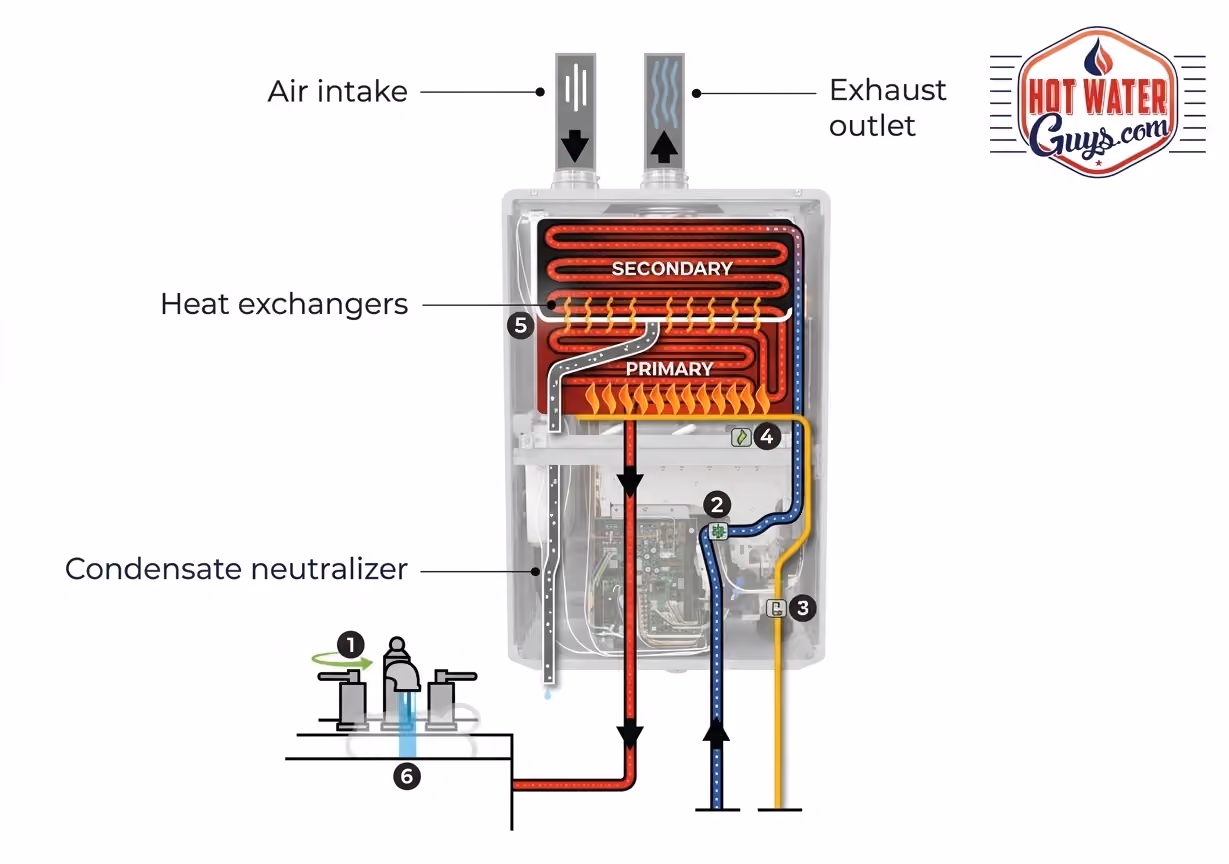 Tankless water heater illustration