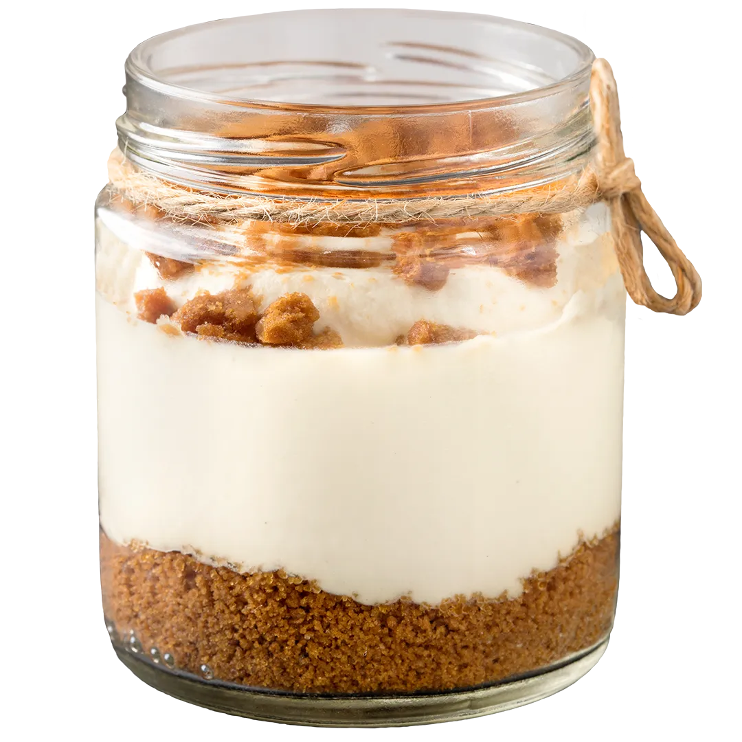Cheesecake de galleta Lotus Biscoff® con crema suave de queso y toque de caramelo caramelizado para restaurantes.