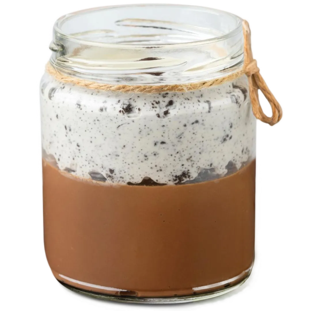 Cremoso de chocolate y Oreo® 100% vegetal en tarro de vidrio individual