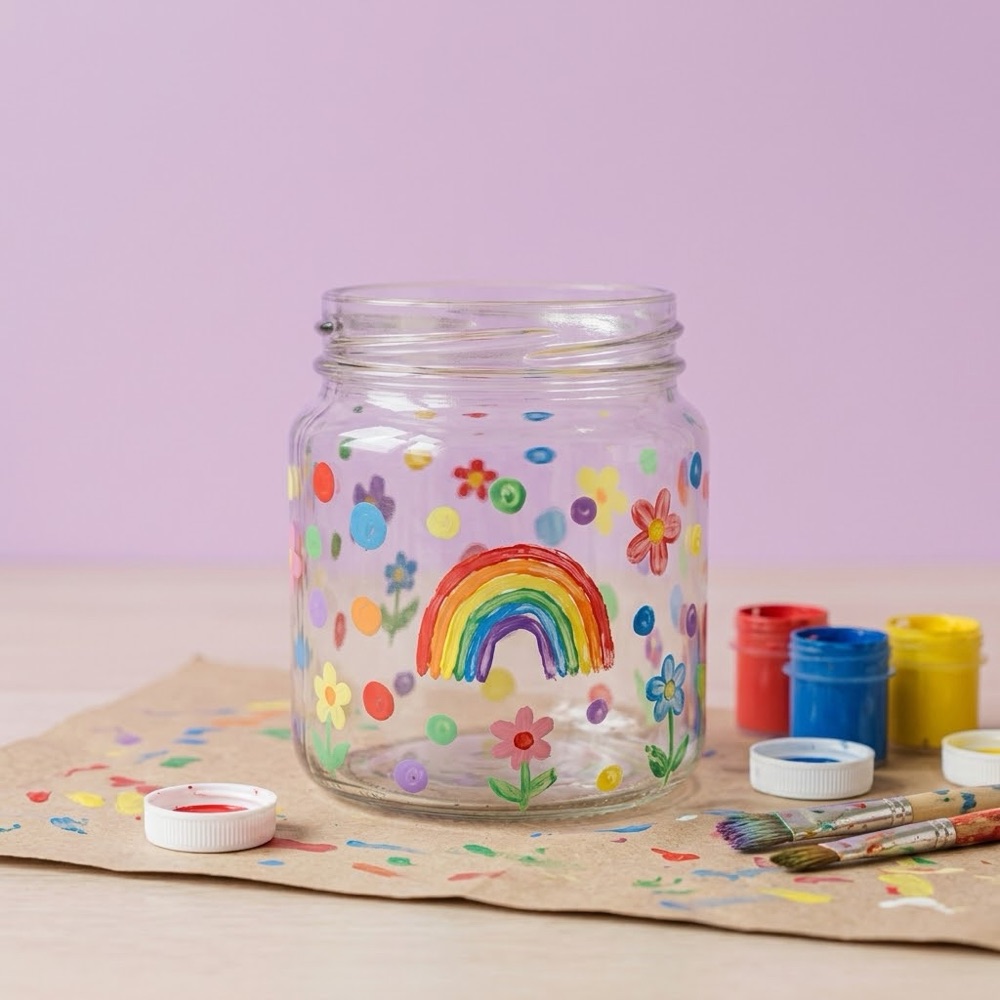 Tarro pintado a mano