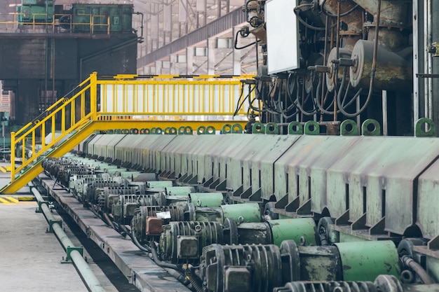 Overhead crane inside a steel factory