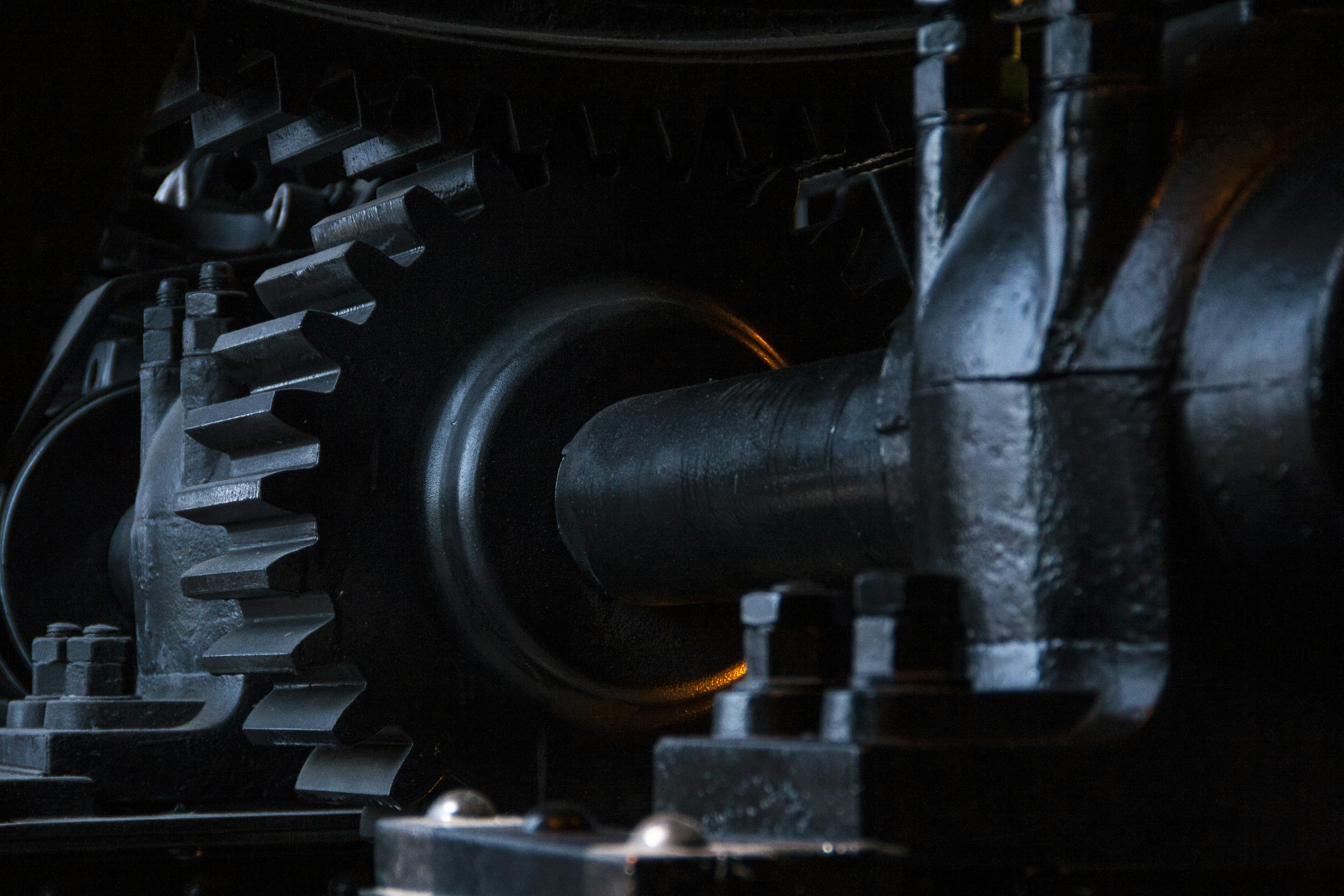 Close-up of metal gears