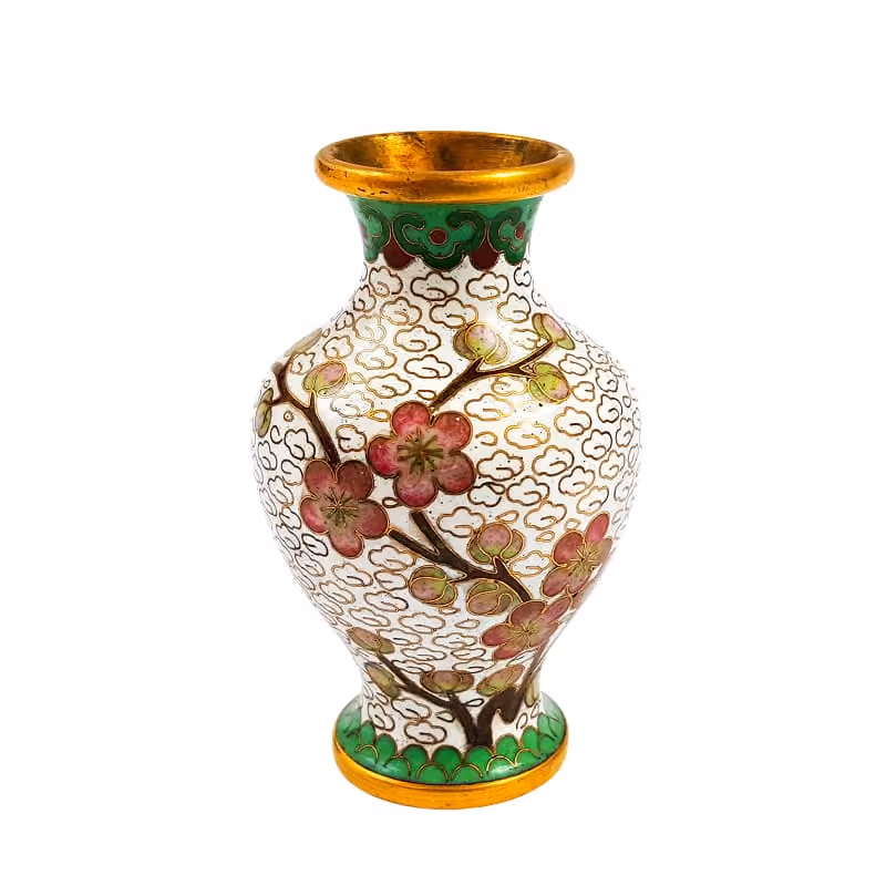 花模様が描かれた装飾花瓶
