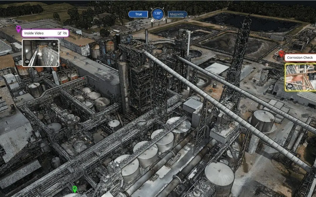 3D digital twin of an industrial plant with inspection notes