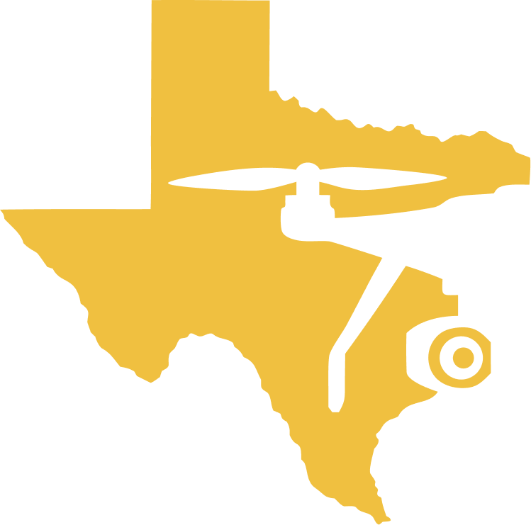 Texas UAV Solutions gold Texas emblem with drone