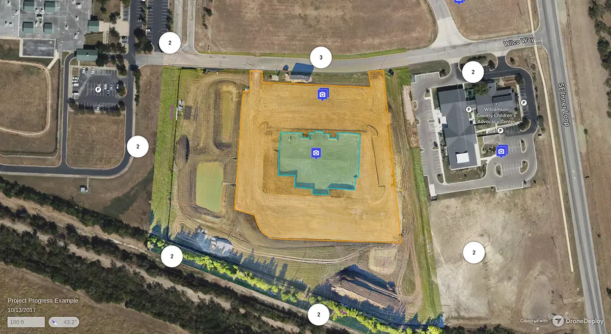 October 2017 drone map of the graded building pad