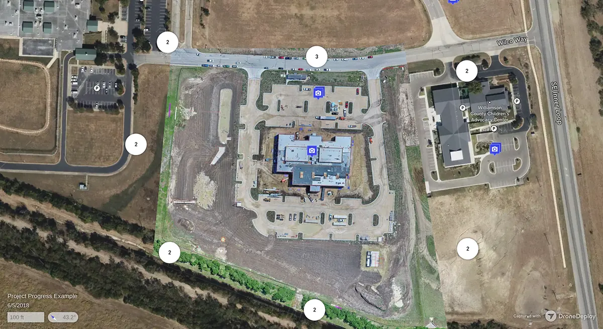 June 2018 drone map with paving underway