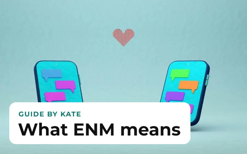Illustration of two phones with chat bubbles and a heart