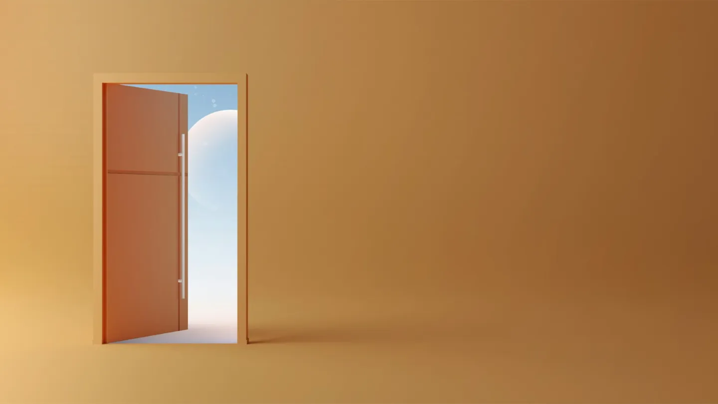 An open door letting in daylight