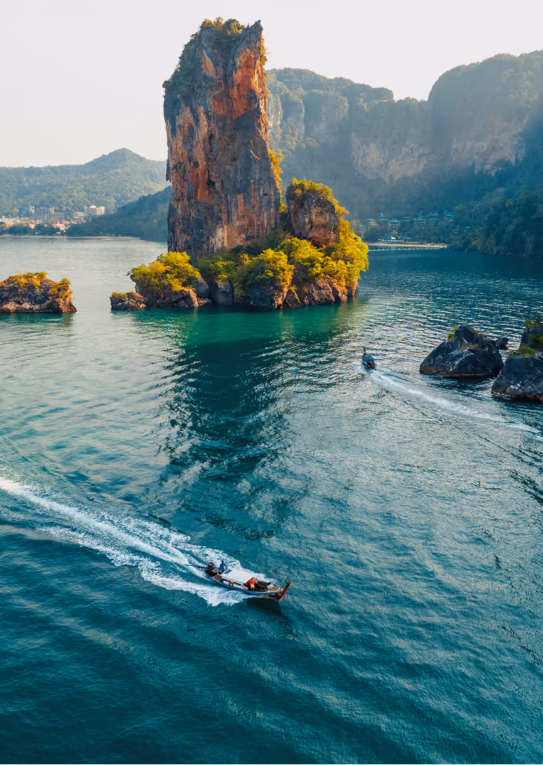 Limestone islands off the coast of Thailand