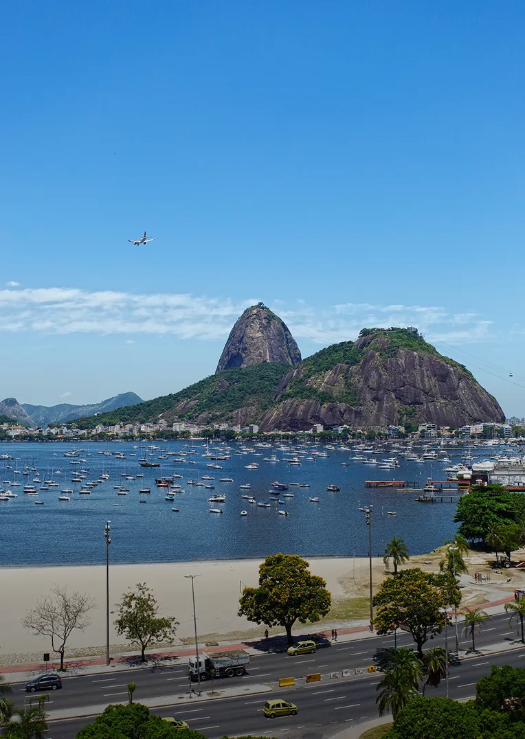 Sugarloaf Mountain over the bay in Rio de Janeiro, Brazil